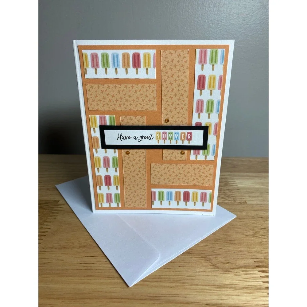 Handmade Summer Blank Greeting Card A2 & Envelope